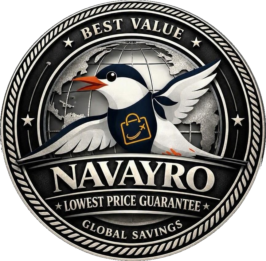 Navayro emblem — Arctic Tern with best value and global savings seal